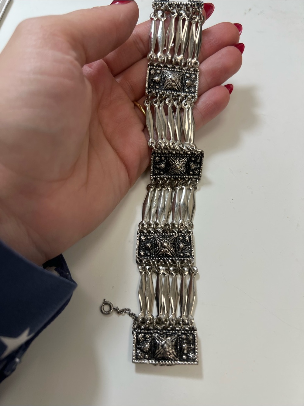 Vintage TAXCO Sterling Silver 925 Marked Bracelet 38g